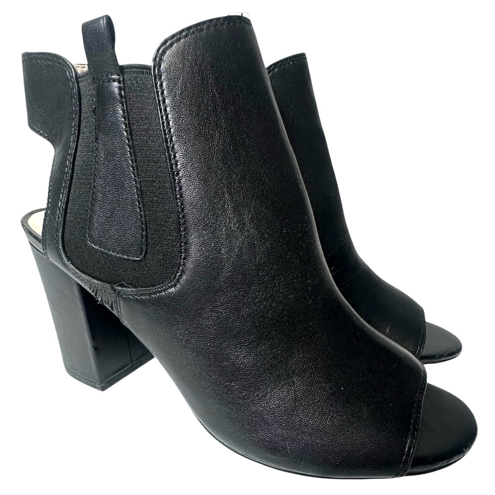 Cole Haan Black Basel Block Heel Peep Toe Booties